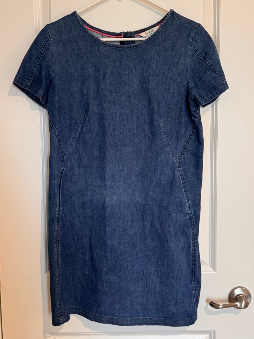 Boden Pippa Tunic Dress Dark Wash Denim Sz 10P Summer Spring Casual Pockets